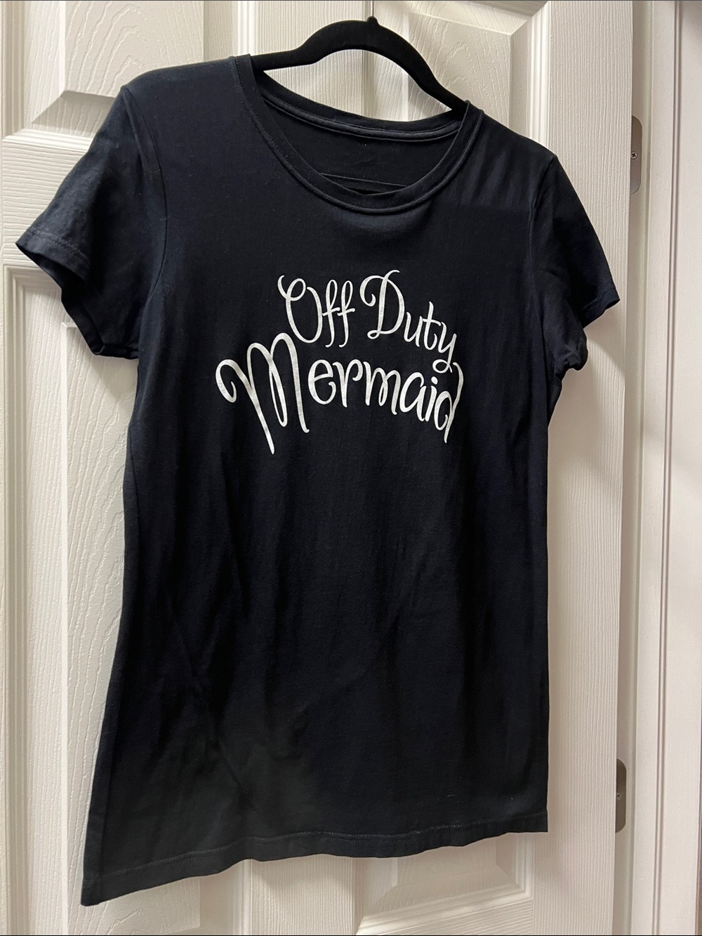 Black "Off Duty Mermaid" Graphic Tee